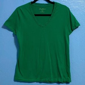 Green Eddie Bauer V-Neck Tee